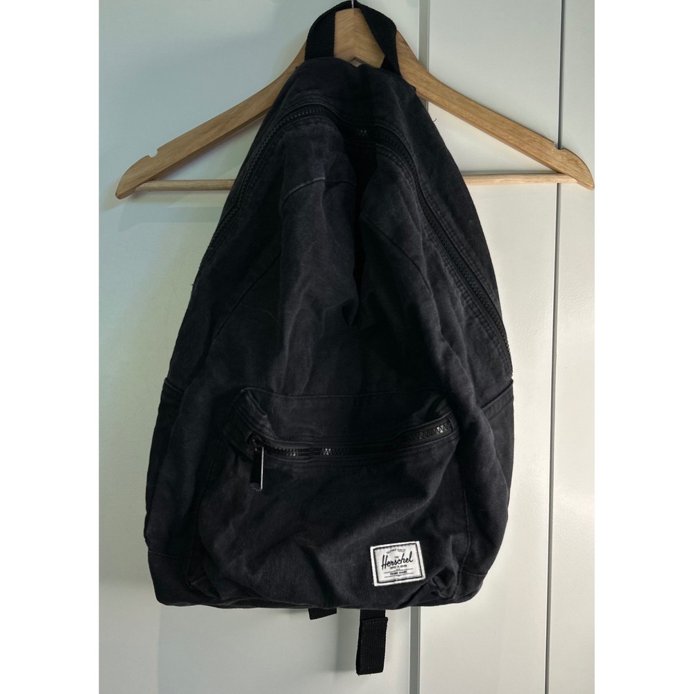 Herschel Supply Co Black Cotton Canvas‎ Backpack Classic Daypack Unisex Bag